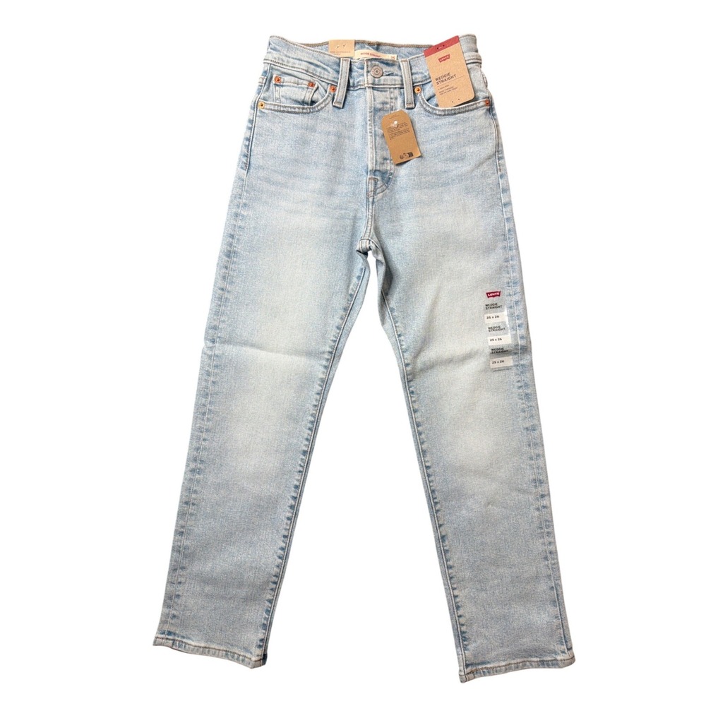 Levi's Jeans Womens 25 Wedgie Straight Light Wash Blue High Rise NEW